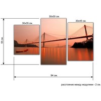 Фото Мини Модуль на холсте Мосты 55х94 см 886662, Topposters. Интернет-магазин Vseinet.ru Пенза