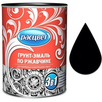 Грунт-эмаль по ржавчине алкидная 0,9 кг. "РАСЦВЕТ" черная. Интернет-магазин Vseinet.ru Пенза