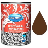 Грунт-эмаль по ржавчине алкидная 0,9 кг. "РАСЦВЕТ" шоколадная. Интернет-магазин Vseinet.ru Пенза