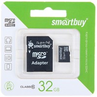 Карта памяти SmartBuy micro SDHC 32Гб, Class 10, адаптер SD(SB32GBSDCL10-01). Интернет-магазин Vseinet.ru Пенза