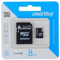 Карта памяти SmartBuy micro SDHC 8Гб, Class 10, адаптер SD(SB8GBSDCL10-01 ). Интернет-магазин Vseinet.ru Пенза