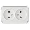 Фото Розетка двухмест. "Электа" б/з, о/у, 10А, белая (0024). Интернет-магазин Vseinet.ru Пенза