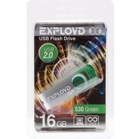 Флешка Exployd 530 16Гб, USB 2.0, зеленая (EX016GB530-G). Интернет-магазин Vseinet.ru Пенза
