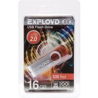 Флешка Exployd 530 16Гб, USB 2.0, красная (EX016GB530-R). Интернет-магазин Vseinet.ru Пенза