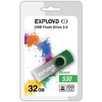 Флешка Exployd 530 32Гб, USB 2.0, зеленая (EX032GB530-G). Интернет-магазин Vseinet.ru Пенза