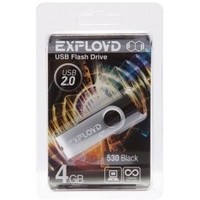 Флешка Exployd 530 4Гб, USB 2.0, черная (EX004GB530-B). Интернет-магазин Vseinet.ru Пенза