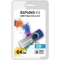 Флешка Exployd 530 64Гб, USB 2.0, голубая (EX064GB530-Bl). Интернет-магазин Vseinet.ru Пенза