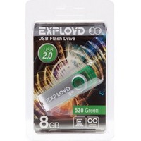 Флешка Exployd 530 8Гб, USB 2.0, зеленая (EX008GB530-G). Интернет-магазин Vseinet.ru Пенза