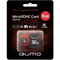 Фото Карта памяти QUMO micro SDHC 8Гб, Class 10, адаптер SD(QM8GMICSDHC10). Интернет-магазин Vseinet.ru Пенза