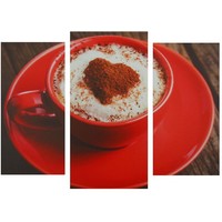 Картина модульная на холсте "Кофе в красной кружке" 2шт-25,5*50,5см, 30,5*60см, 60х100 см 1259776, Сюжет. Интернет-магазин Vseinet.ru Пенза