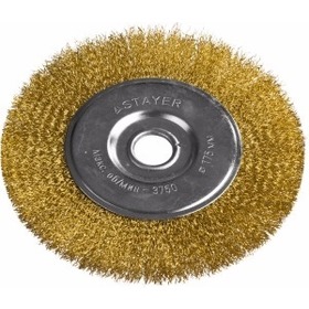 Фото Щетка Stayer 35122-175 "PROFESSIONAL" дисковая для УШМ, витая стальная латунированная проволока 0,3мм, 175мм/22мм. Интернет-магазин Vseinet.ru Пенза