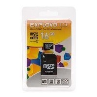Карта памяти Exployd micro SDHC 16Гб, Class 10, адаптер SD. Интернет-магазин Vseinet.ru Пенза
