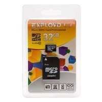 Карта памяти Exployd micro SDHC 32Гб, Class 10, адаптер SD. Интернет-магазин Vseinet.ru Пенза