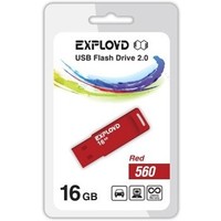 Флешка Exployd 560 16Гб, USB 2.0, красная (EX-16GB-560). Интернет-магазин Vseinet.ru Пенза