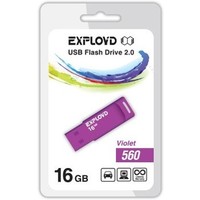 Флешка Exployd 560 16Гб, USB 2.0, фиолетовая (EX-16GB-560). Интернет-магазин Vseinet.ru Пенза