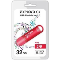 Флешка Exployd 570 32Гб, USB 2.0, красная (EX-32GB-570). Интернет-магазин Vseinet.ru Пенза
