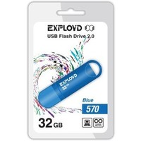 Флешка Exployd 570 32Гб, USB 2.0, голубая (EX-32GB-570). Интернет-магазин Vseinet.ru Пенза