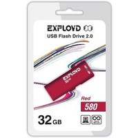 Флешка Exployd 580 32Гб, USB 2.0, красная (EX-32GB-580). Интернет-магазин Vseinet.ru Пенза