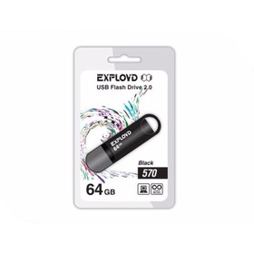 Фото Флешка Exployd 570, 64Гб, черная. Интернет-магазин Vseinet.ru Пенза