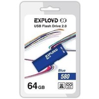 Флешка Exployd 580 64Гб, USB 2.0, голубая (EX-64GB-580). Интернет-магазин Vseinet.ru Пенза