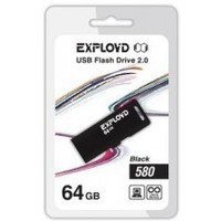 Флешка Exployd 580 64Гб, USB 2.0, черная (EX-64GB-580). Интернет-магазин Vseinet.ru Пенза