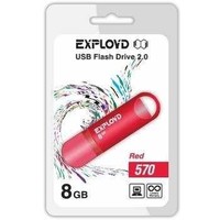Флешка Exployd 570 8Гб, USB 2.0, красная (EX-8GB-570). Интернет-магазин Vseinet.ru Пенза