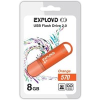 Флешка Exployd 570 8Гб, USB 2.0, оранжевая (EX-8GB-570). Интернет-магазин Vseinet.ru Пенза