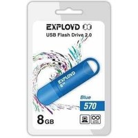 Флешка Exployd 570 8Гб, USB 2.0, голубая (EX-8GB-570). Интернет-магазин Vseinet.ru Пенза