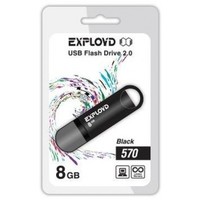 Флешка Exployd 570 8Гб, USB 2.0, черная (EX-8GB-570). Интернет-магазин Vseinet.ru Пенза