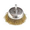 Фото Щетка для дрели, 50мм, "чашка" со шпилькой, латунированная витая проволока // MATRIX (74475). Интернет-магазин Vseinet.ru Пенза