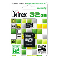 Карта памяти Mirex micro SDHC 32Гб, Class 10, адаптер SD(13613-AD10SD32). Интернет-магазин Vseinet.ru Пенза