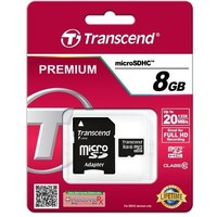 Фото Карта памяти Transcend - Premium micro SDHC 8Гб, Class 10, адаптер SD(TS8GUSDC10). Интернет-магазин Vseinet.ru Пенза
