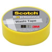 Фото Клейкая лента декоративная 3M Scotch Wash 7100019519 желтая шир.15мм дл.10м. Интернет-магазин Vseinet.ru Пенза