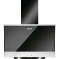 Вытяжка Hotpoint-Ariston HHVP 6.6F LM K наклонная черная черное стекло. Интернет-магазин Vseinet.ru Пенза