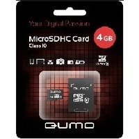 Фото Карта памяти QUMO micro SDHC 4Гб, Class 10, адаптер SD. Интернет-магазин Vseinet.ru Пенза