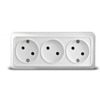 Фото Розетка трехместная "Олимп" б/з, о/у, 16А, белая (1160). Интернет-магазин Vseinet.ru Пенза
