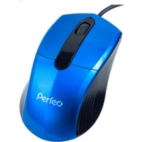 Мышь Perfeo PF-383-OP проводная, USB, черная с синим. Интернет-магазин Vseinet.ru Пенза