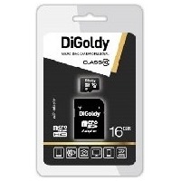Карта памяти DIGoldy micro SDHC 16Гб, Class 10, адаптер SD. Интернет-магазин Vseinet.ru Пенза