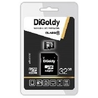 Карта памяти DIGoldy micro SDHC 32Гб, Class 10, адаптер SD(DG032GCSDHC10-AD). Интернет-магазин Vseinet.ru Пенза