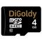 Фото № 2 Карта памяти DIGoldy micro SDHC 4Гб, Class 10(DG004GCSDHC10 w/a Adaptor)