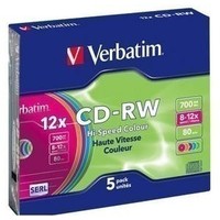 Диск CD-RW Verbatim 700Mb 10x DataLife+ Slim Color (5шт) 43167. Интернет-магазин Vseinet.ru Пенза