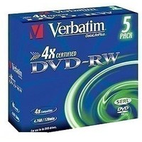 Фото Диск DVD-RW Verbatim 4.7Gb 4x Jewel Case (5шт) 43285. Интернет-магазин Vseinet.ru Пенза