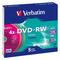 Фото № 1 Диск DVD-RW Verbatim 4.7Gb 4x Slim Color (5шт) 43563