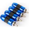 Фото Коннектор Kicx RCA-4BL Комплект из 4-х прямых металлических RCA коннекторов в упаковке, наконечники с никилерованным покрытием, диаметр под RCA кабель до 9мм. (упак.:4шт). Интернет-магазин Vseinet.ru Пенза