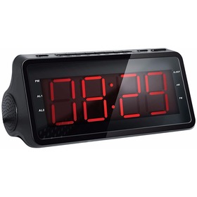 Фото Радиобудильник Hyundai H-RCL140 черный LED подсв:красная часы:цифровые AM/FM. Интернет-магазин Vseinet.ru Пенза