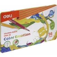Фото Карандаши цветные Deli EC00235 Color Emotion липа 36цв. мет.кор.. Интернет-магазин Vseinet.ru Пенза