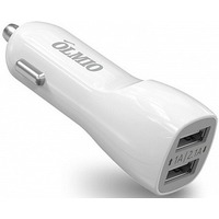 Фото Автомобильное зарядное устройство OLMIO ПР038761 белое, 2.1 А, 2xUSB . Интернет-магазин Vseinet.ru Пенза