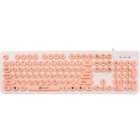 Фото Клавиатура Oklick 400MR белая с розовым проводная, USB, . Интернет-магазин Vseinet.ru Пенза