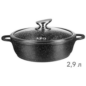 Фото LR02-211 Сотейник LARA серия RIO 24см, 2.9л, мрамор, капс. индукц. дно, крышка. Интернет-магазин Vseinet.ru Пенза