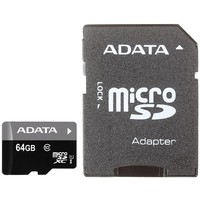 Карта памяти ADATA Premier micro SDXC 64Гб, Class 10 UHS-I U1, адаптер SD(AUSDX64GUICL10-RA1). Интернет-магазин Vseinet.ru Пенза